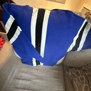 Vibrant Blue Sweater with Striking Stripes